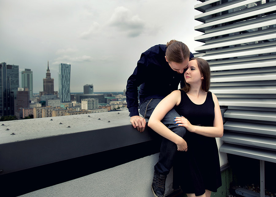 Olga and Krzysztof's engagement photo session Warsaw, Center