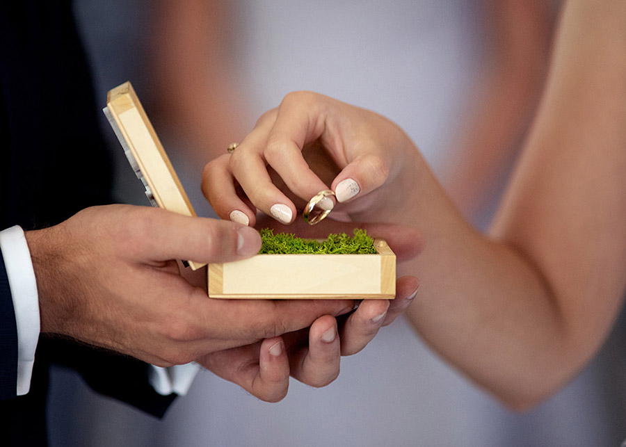 Wedding rings during Wedding Ceremony